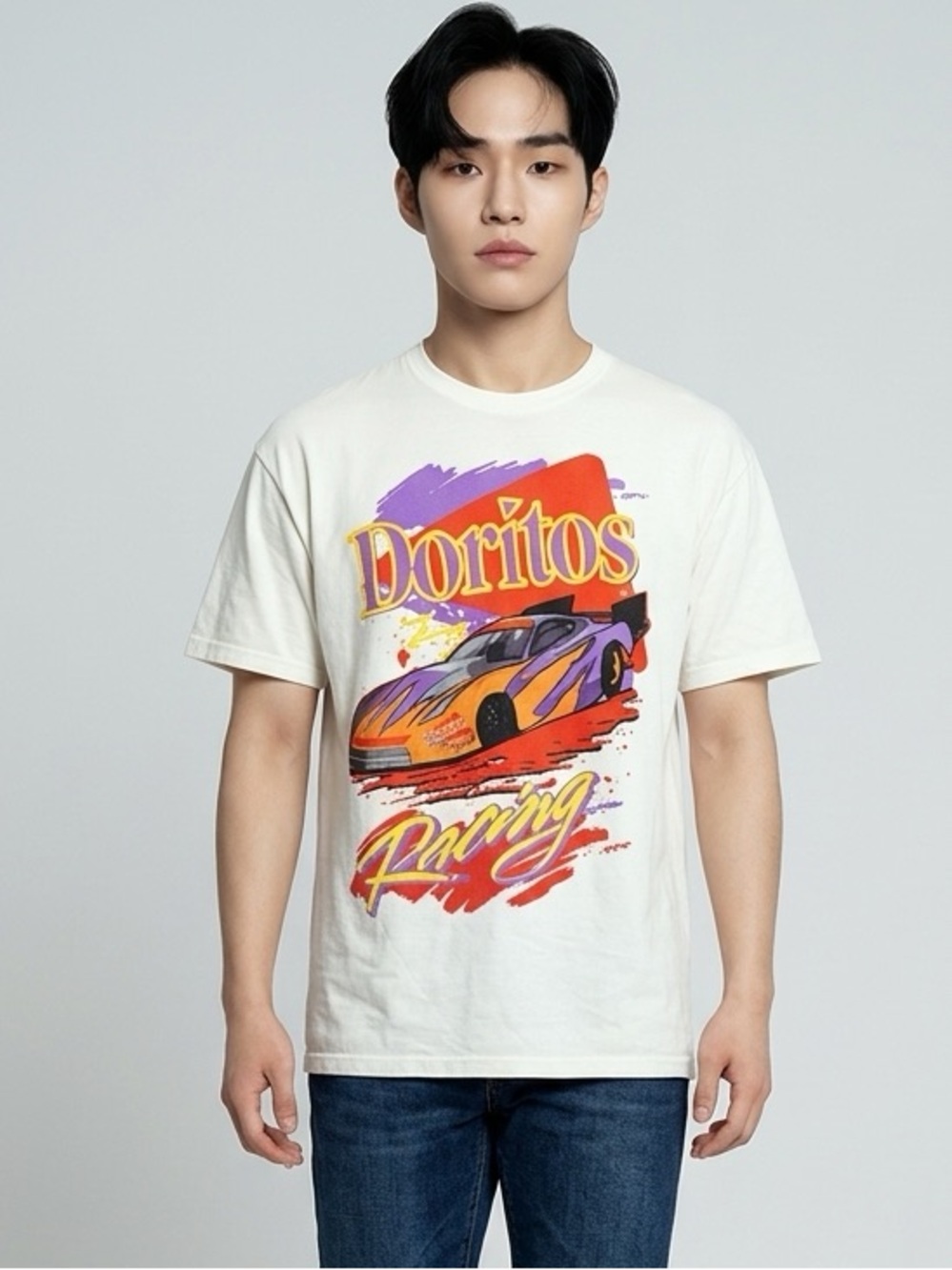 NWOT Doritos Unisex White Short Sleeve Graphic Tee Shirt - Doritos Racing Size M